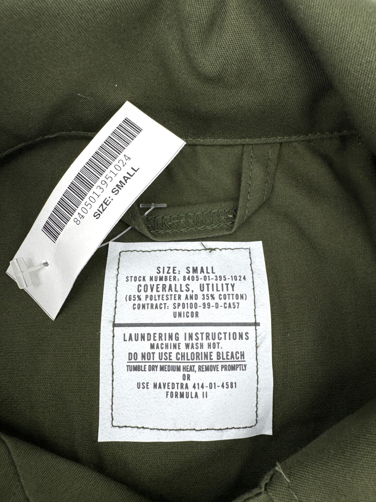 NEW US Military Utility Mechanics Coveralls Workwear Jumpsuit Green SMALL