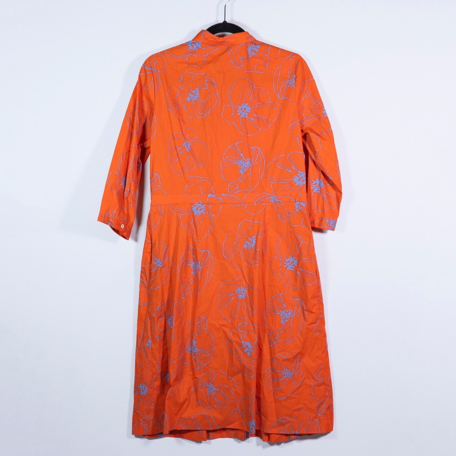 NEW Rosso35 Genova Floral Sketch Print Pattern Cotton Button Front Midi Dress