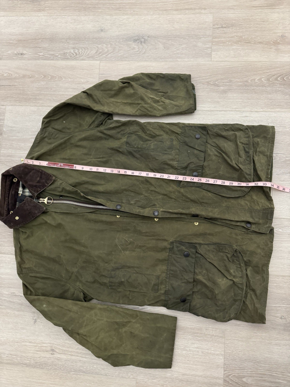 vintage Barbour A200 Border Waxed Olive Green Jacket 42/107CM Size L England