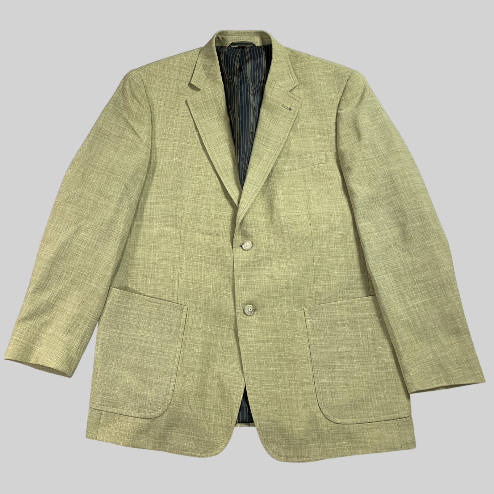 Kroon Blazer Mens 42R Beige Wool Linen Blend Sport Coat Two Button Double Vent