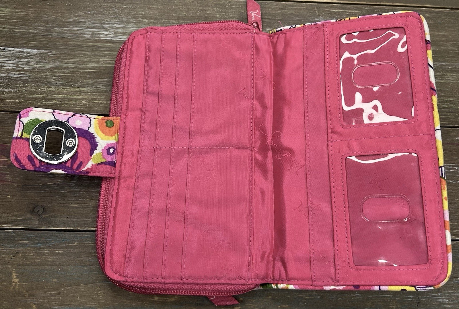 Vera Bradley Clementine Turn Lock Zipper Wallet Travel Organizer SEE PHOTOS