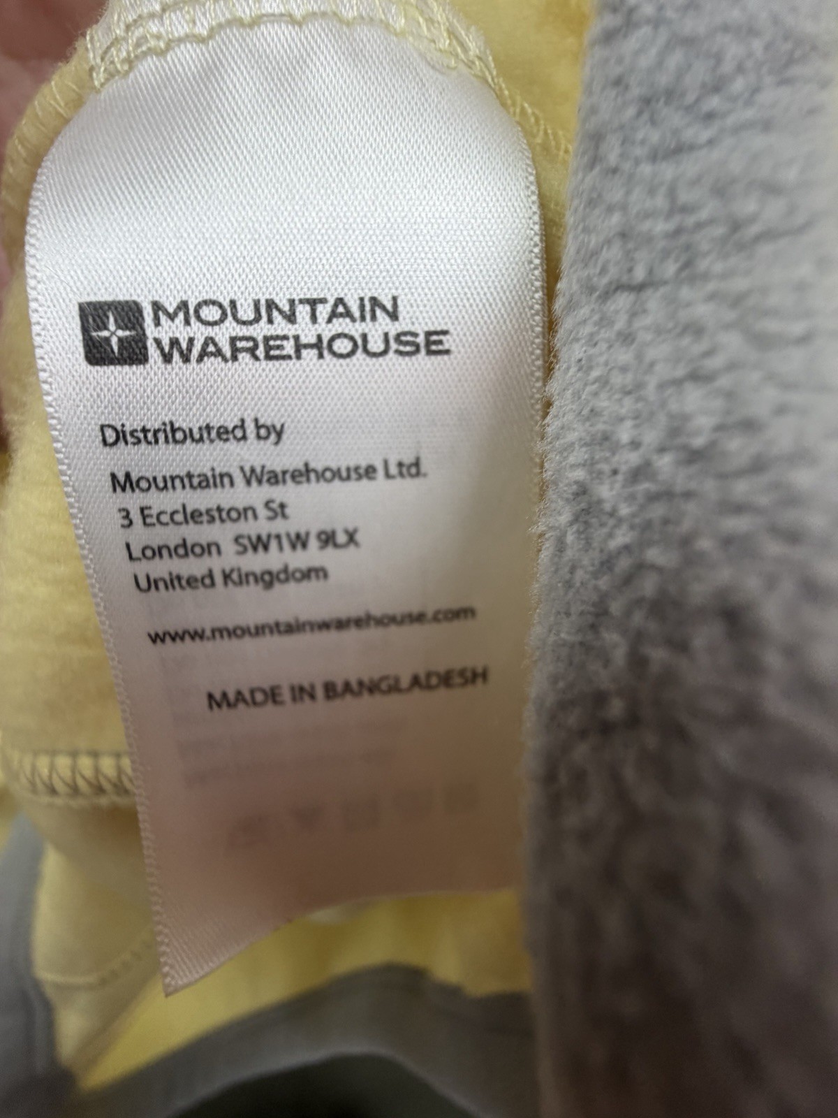 Mountain Warehouse Yellow 1/4 Zip fleece Size 16 Bnwt