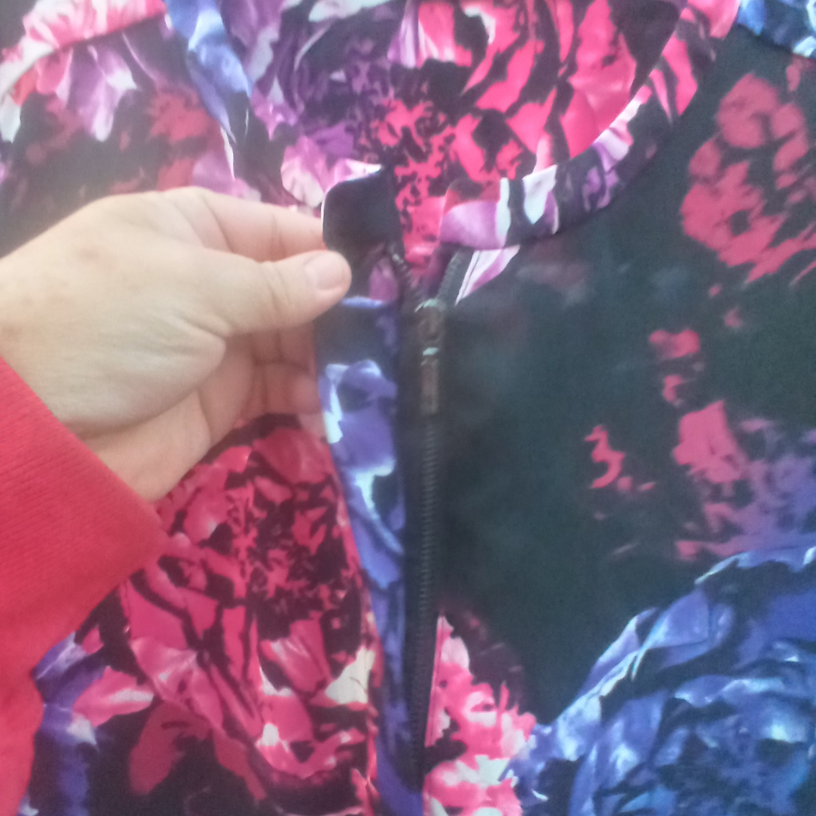 Apt 9 Floral Print Blouse 2X Semi Sheer Roll Tab Sleeves Pullon Half Zip Front