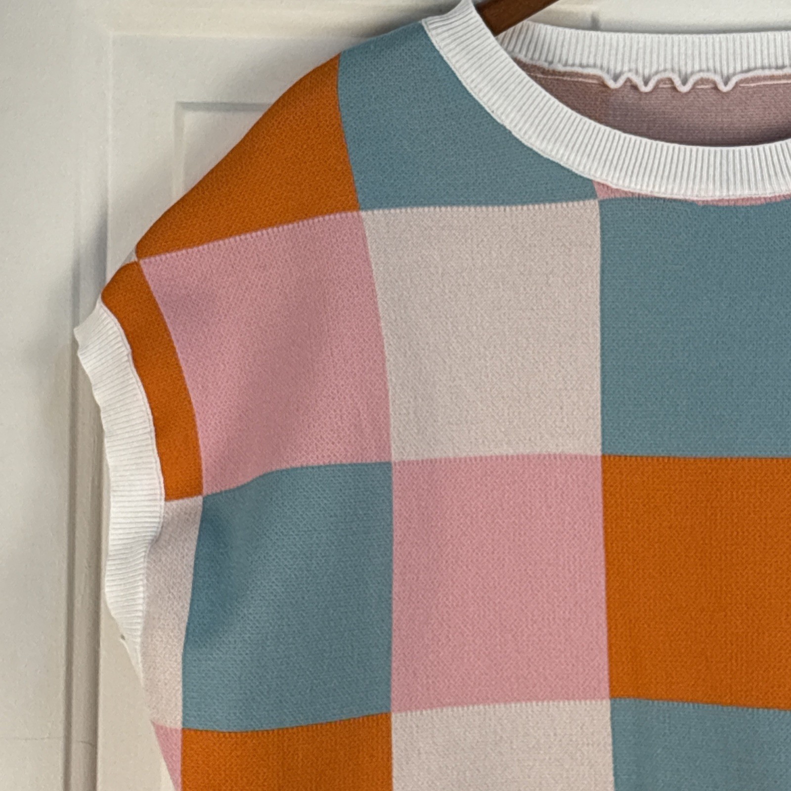 Retro 50s Style Colorful Checker Crop Top
