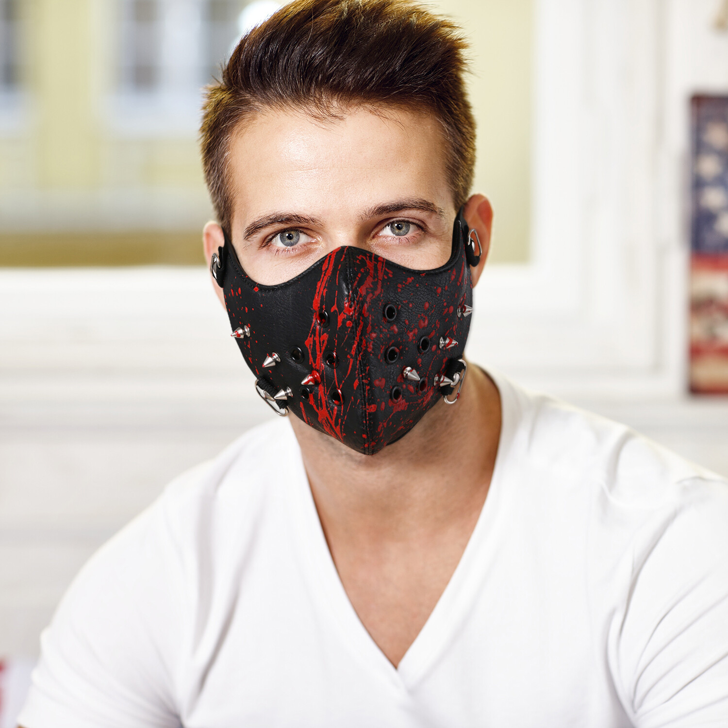 Punk Spike Rivet Skull Half Face Sport Mask Outdoors Motorcycle Biker Protection