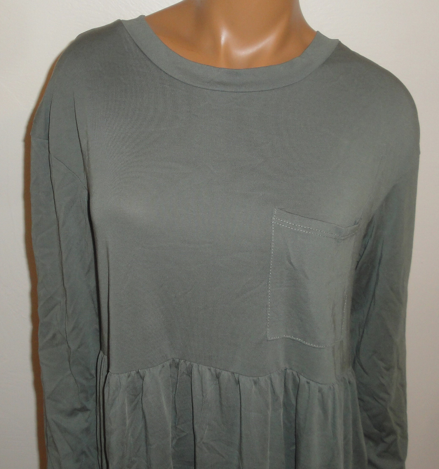 LIME N’ CHILI Casual Shirt Dress,Stretchy,Silky Stretch,Pocket,Olive Green,M