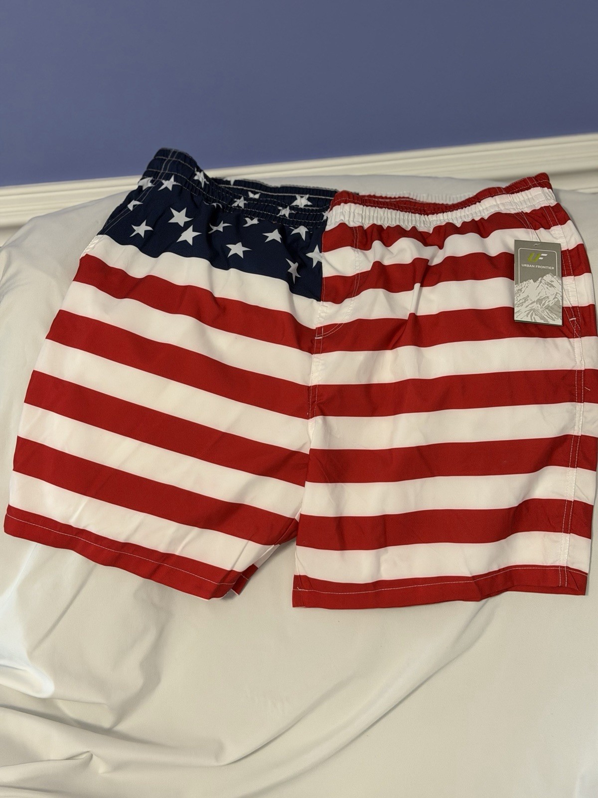 Urban Frontier Men’s Swim Shorts USA American Flag Pattern M L XL XXL