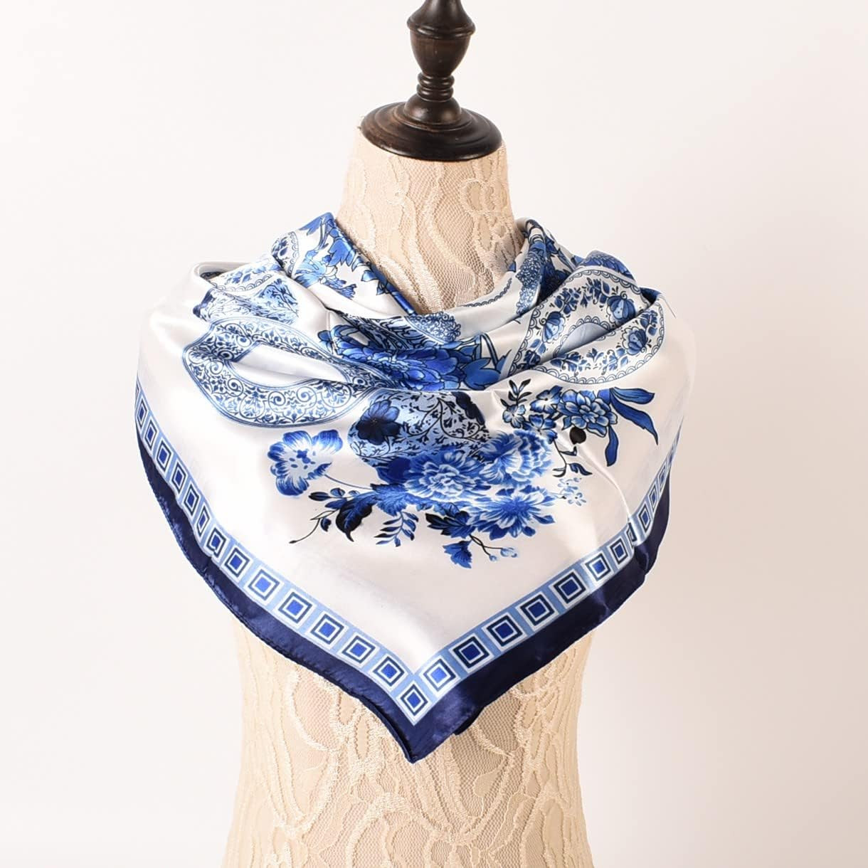 35 x 35 Women’s Fashion Pattern Large Square Silk Like Hair Scarf Head Sleeping
