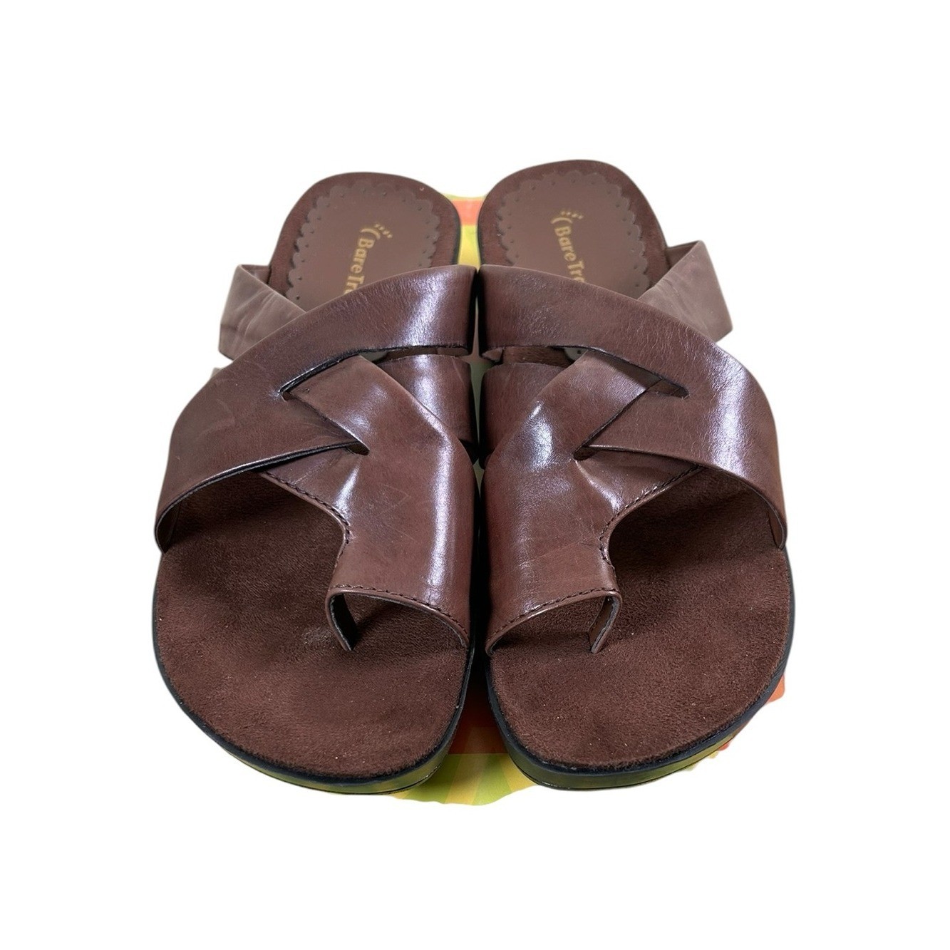 BARETRAPS Outsmart Brown Toe Loop Comfort Sandals Platform Slides 8.5 NWOT