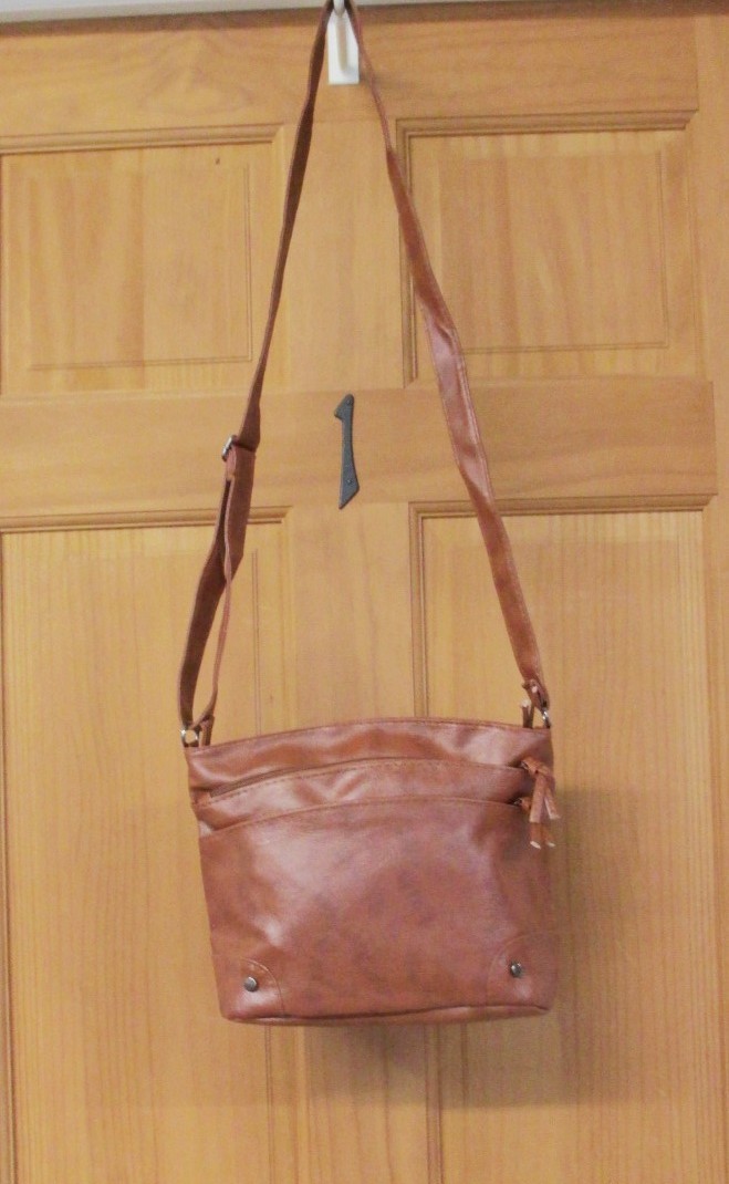 Brown Medium Capacity Soft PU Leather Shoulder Purse Crossbody Bag