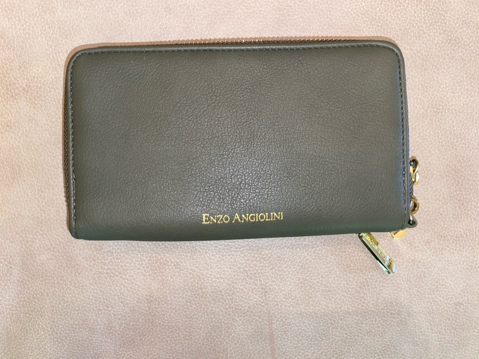 Enzo Angliolini Leather Double Zip Wristlet/Wallet