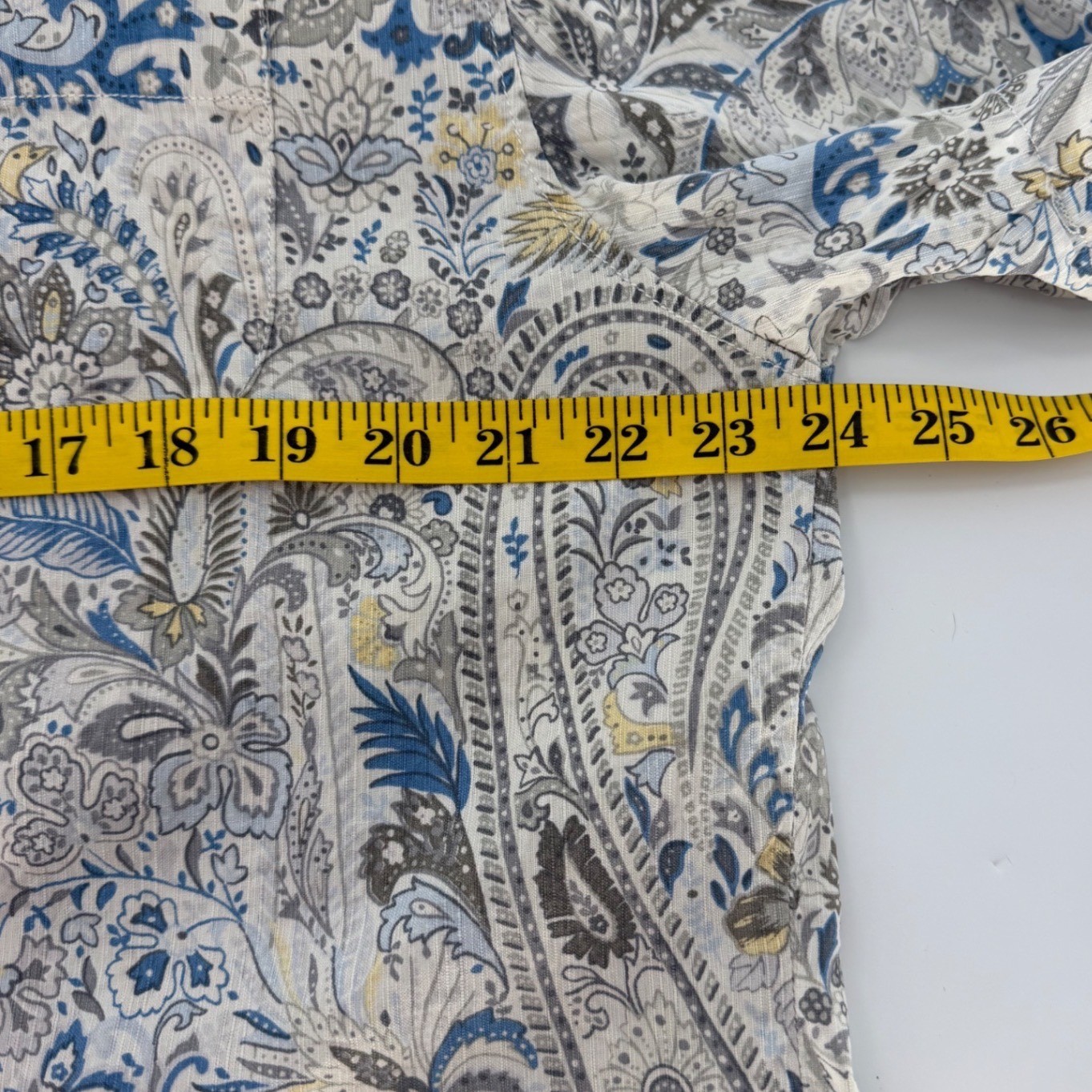 Tommy Bahama Mens 100% Silk Paisley Floral Camp Shirt Blue Tan L 161-T313615