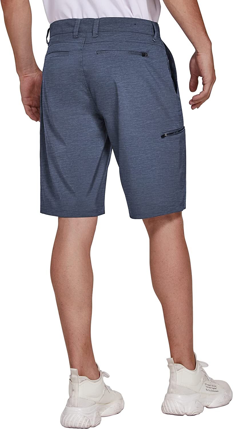 Men’s Golf Shorts Stretch Chino Lightweight Quick Dry Flat Front Work Half Pants