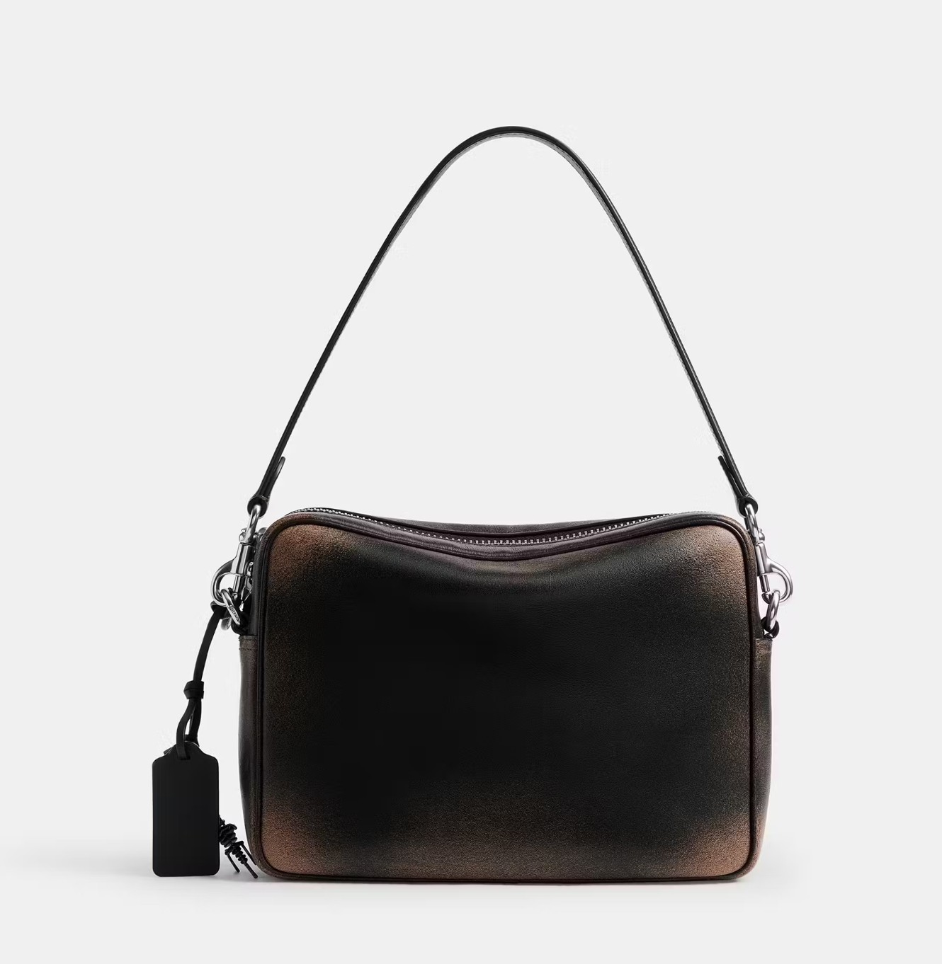 COACH Dakota Crossbody Bag In Loved Leather Black Light Tan CDS84 Y4B NWT