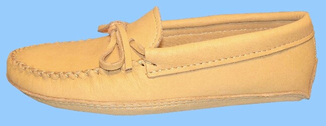 LEATHER SLIPPERS! MENS GENUINE MOOSE HIDE-DRIVING SHOES -MOCCASINS-NEW! st10