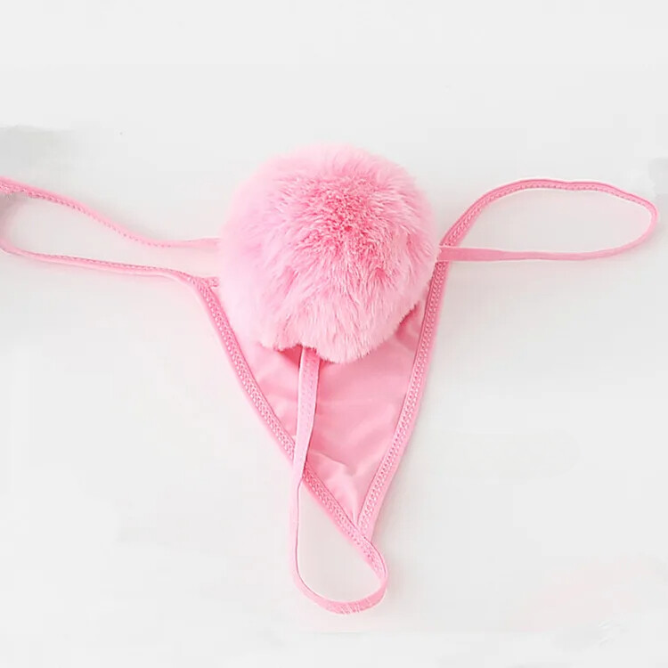 Soft Rabbit Tail Sexy Lingerie G String Female Underwear Thong Briefs Panties
