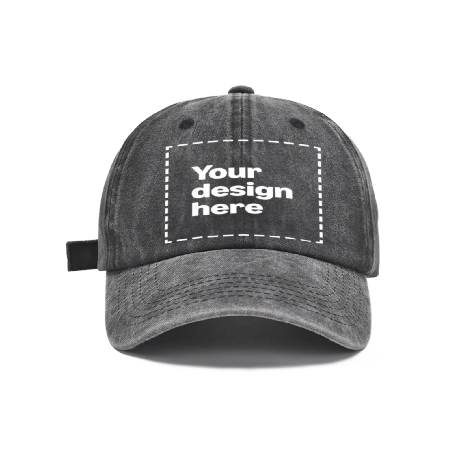 Custom Washed Cotton Denim Dad Hat – Your Logo/Text/Photo Here