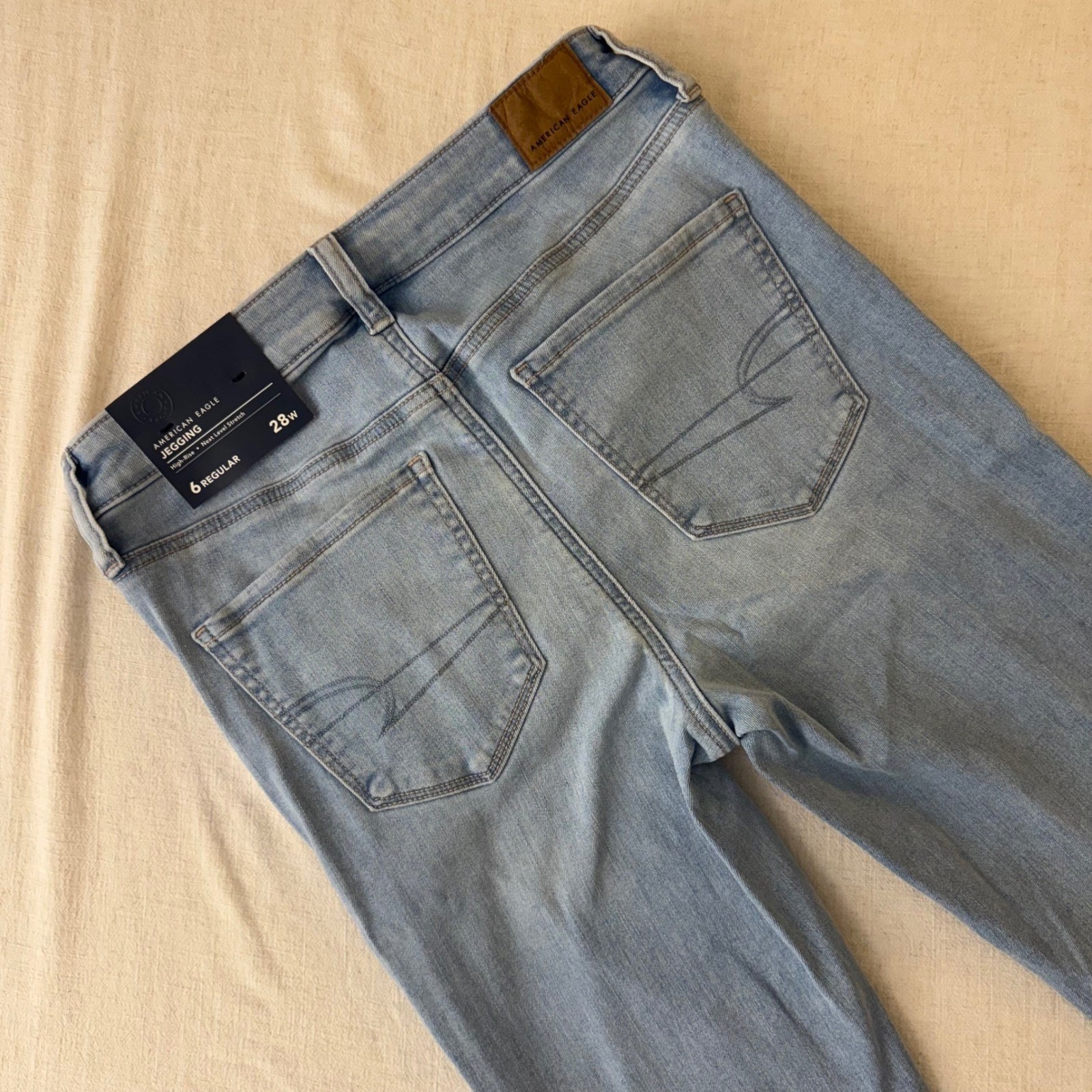American Eagle Next Level Stretch High Rise Jegging moon stone Light 6 Reg nwt