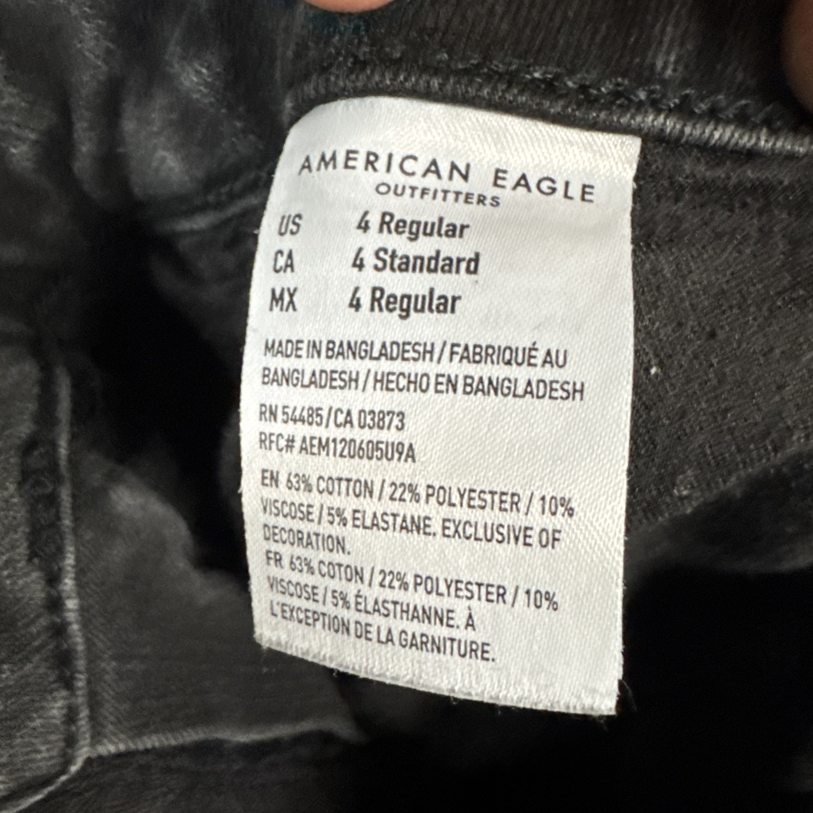 American Eagle Jeans Womens 4 Black Super Hi Rise Jegging Stretch Denim Preppy