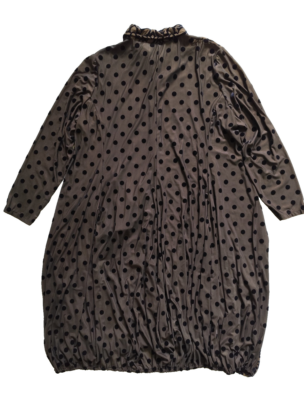Alembika Draped Cocoon Dress Mix Fabric/Pattern Long Sleeve Bubble Hem Womens XL