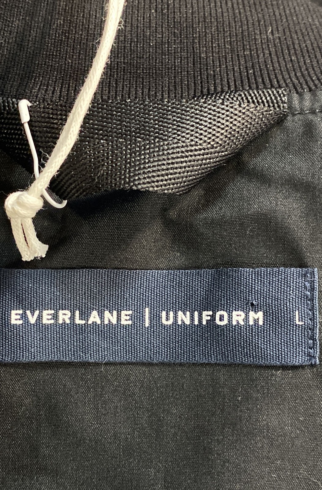 Everlane Men’s The Bomber Jacket Uniform Black Cotton Blend Full Zip NWT Sz L