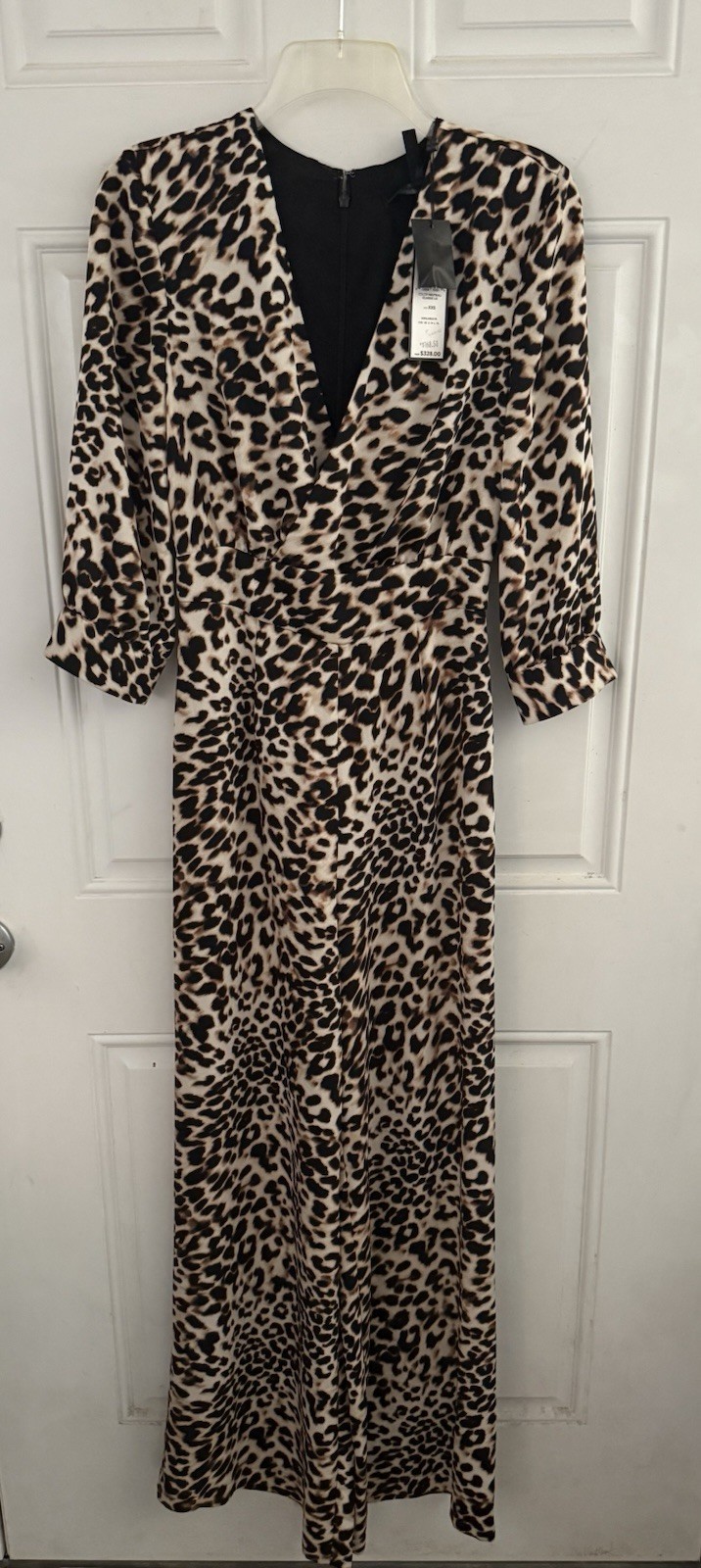 BCBG MAXAZRIA Neutral Classic Leopard-Print Jumpsuit Size XXS MSRP: $328.00