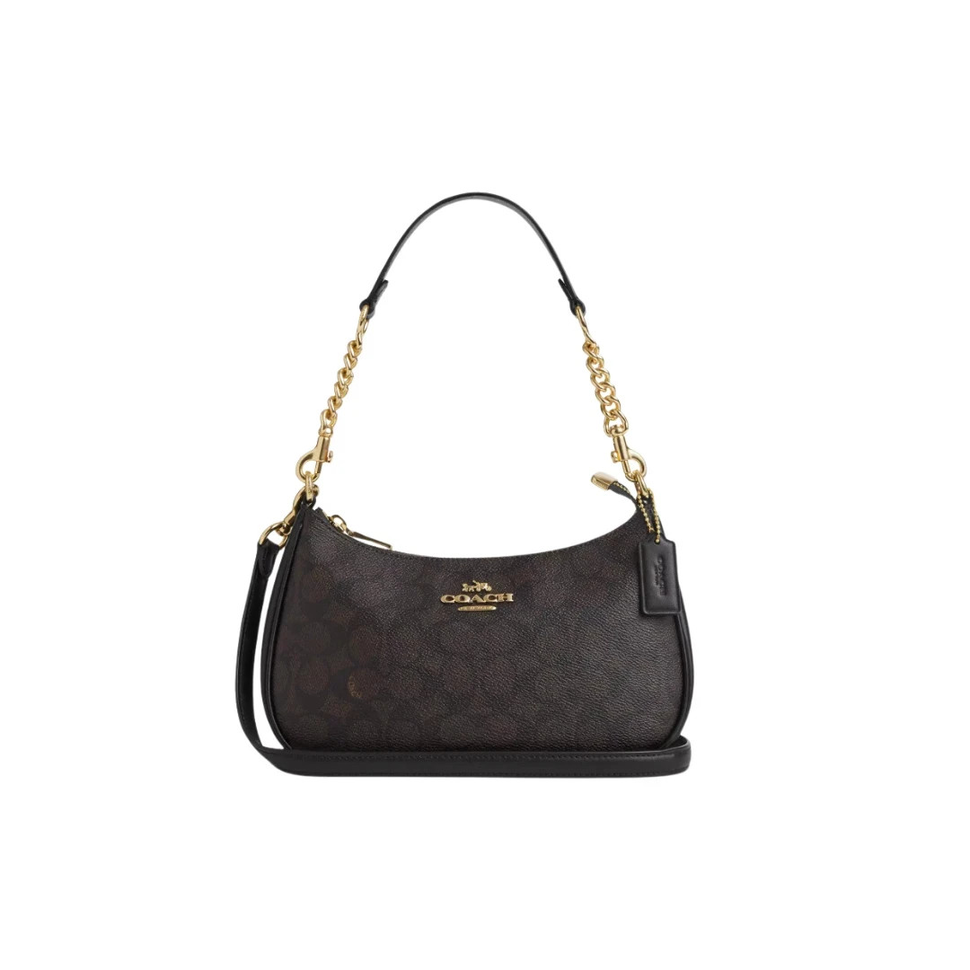 COACH CA548 Teri Shoulder Bag in Signature Canvas Brown