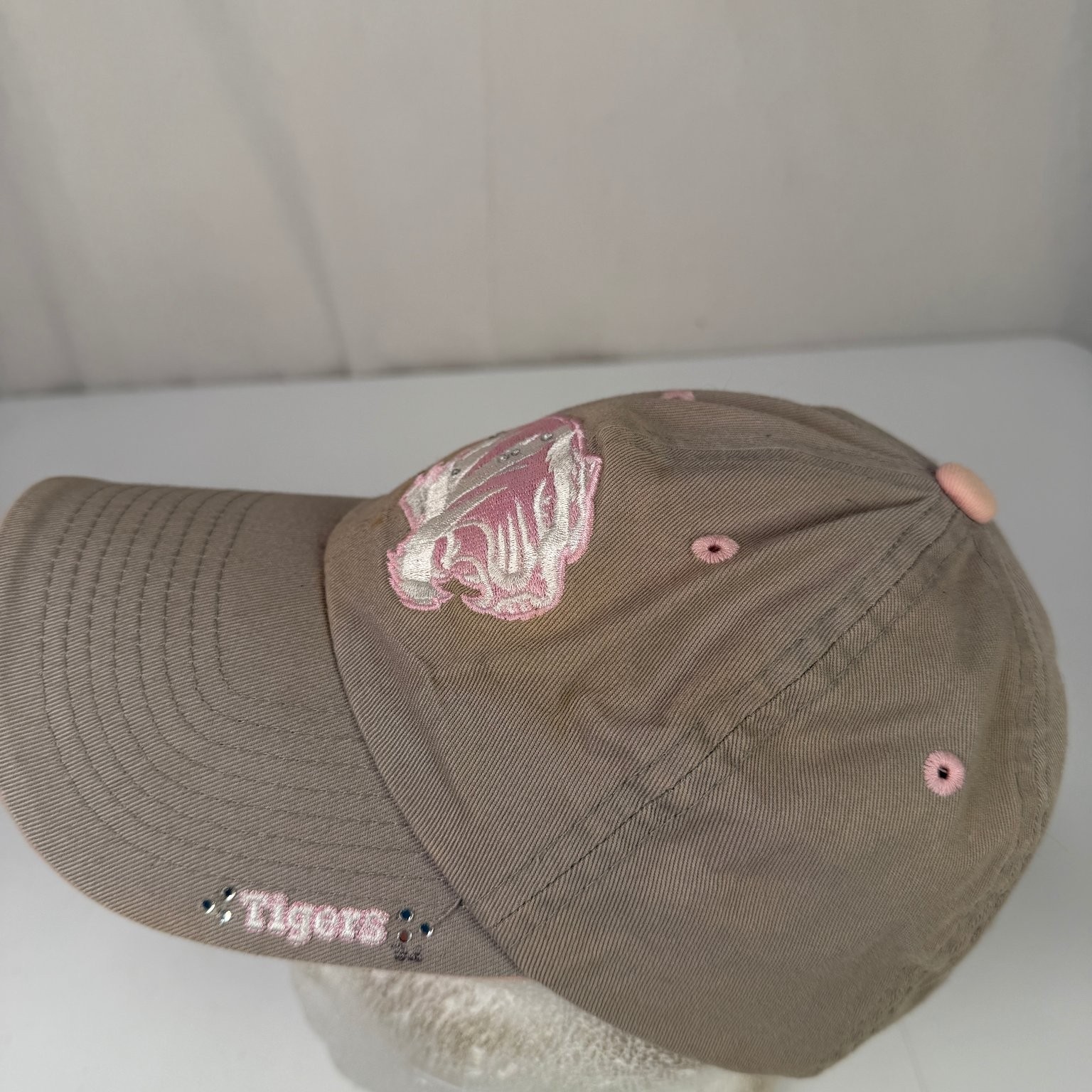 Missouri Tigers NCAA Captivating Hat Women’s Tan Pink OSFA Bling Rhinestones