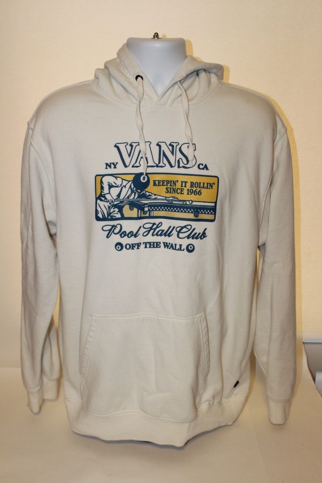 VANS Mens Large Graphic “Pool Hall Club” Hoodie Skateboarding Y2K Punk