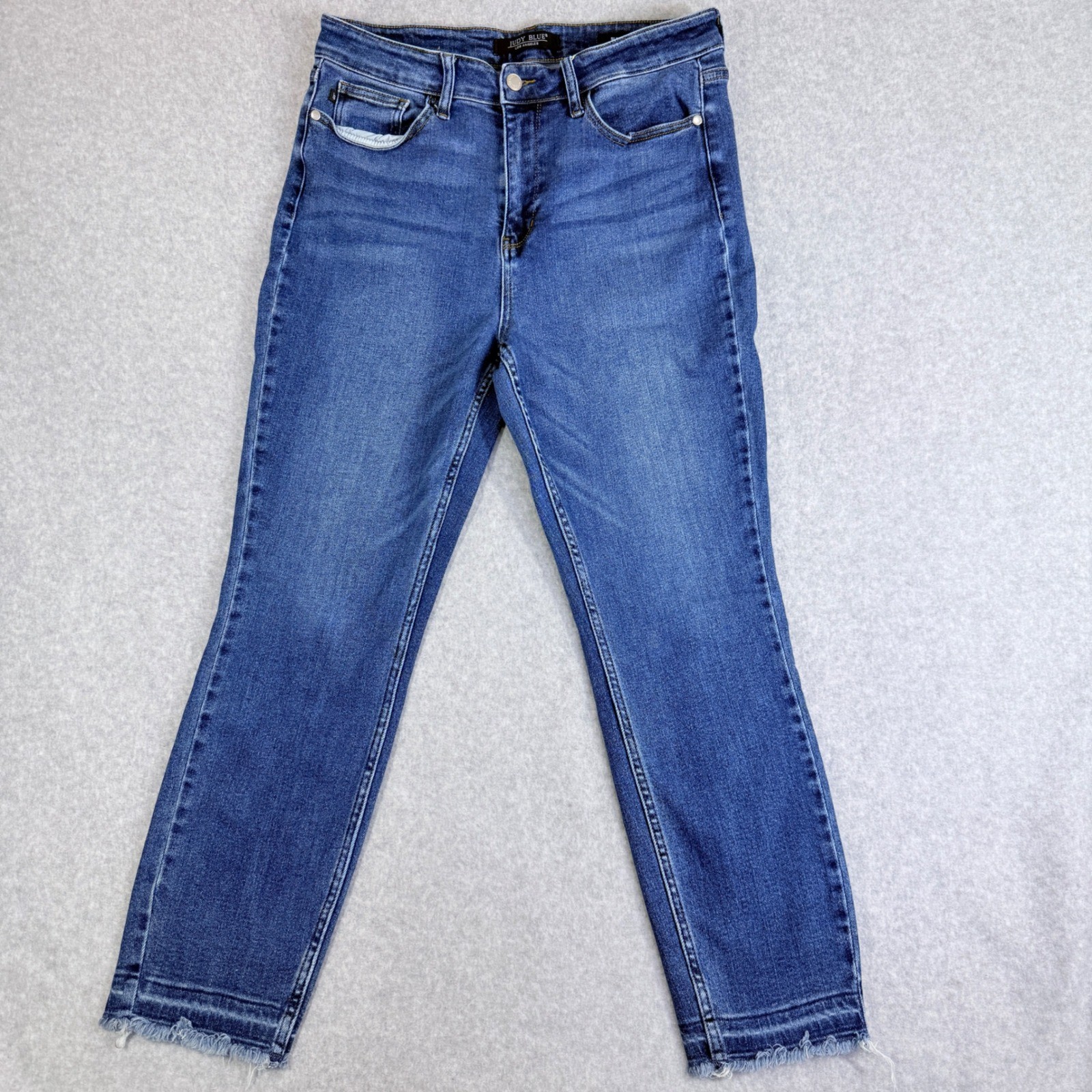 Judy Blue Slim Fit Jeans Womens 13/31 Blue Excellent Raw Hem JB88704 High Rise
