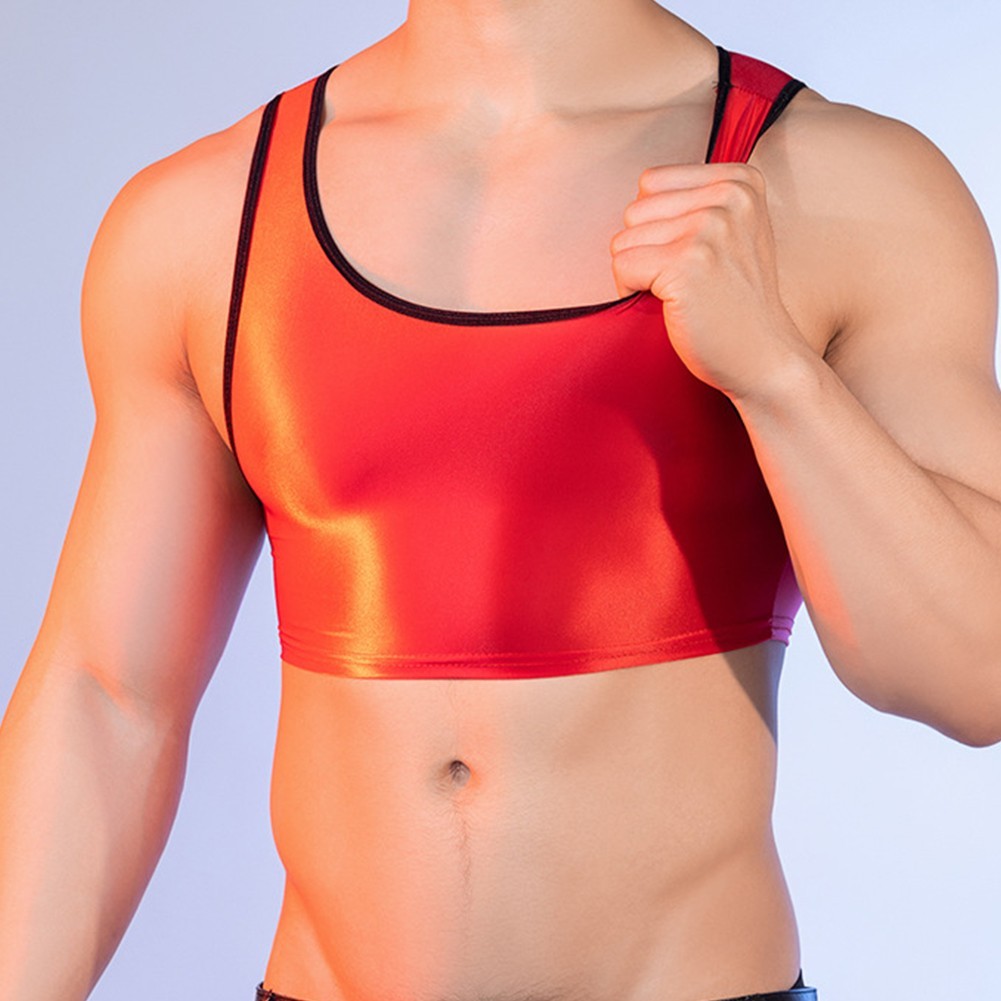 For Fitness For Yoga Glossy Tank Tops Mens Sleeveless Vest Nylon Fabric