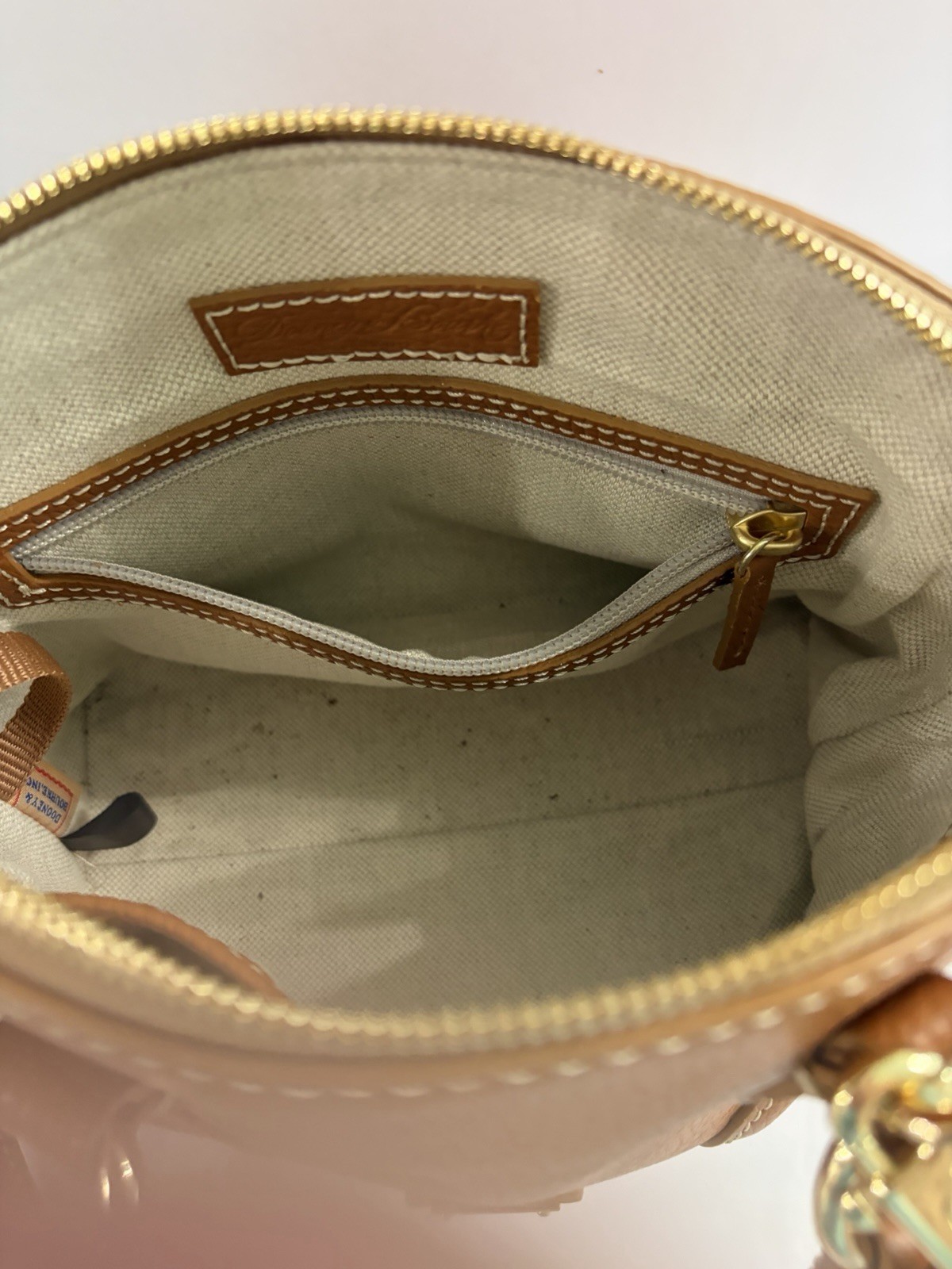 Dooney & Bourke Lucca Leather Satchel In Caramel W/Matching Lucca Flap Wallet