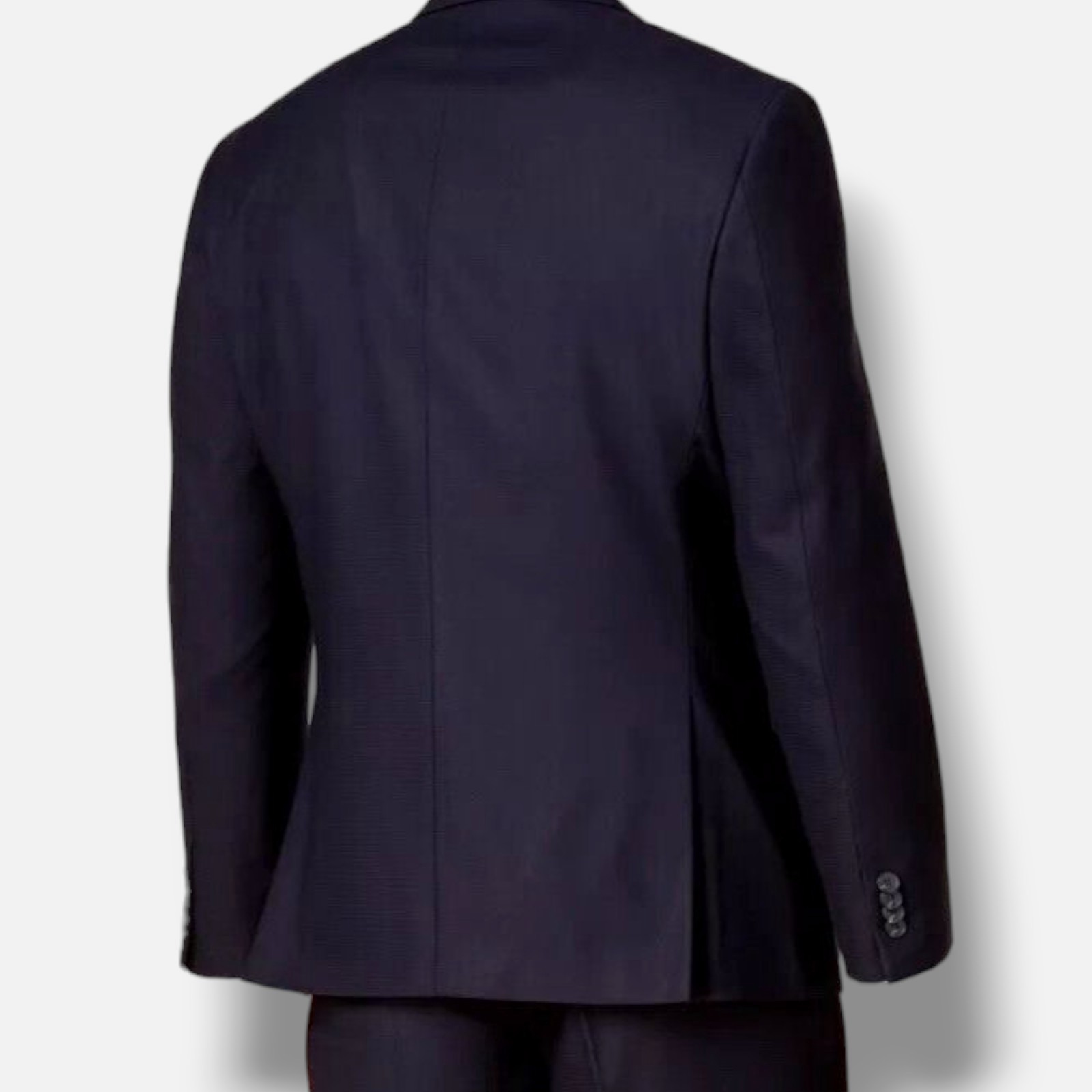 Kenneth Cole Men’s Blue Shadow-Check Slim 2-Piece Jacket Pants Suit Size 40R