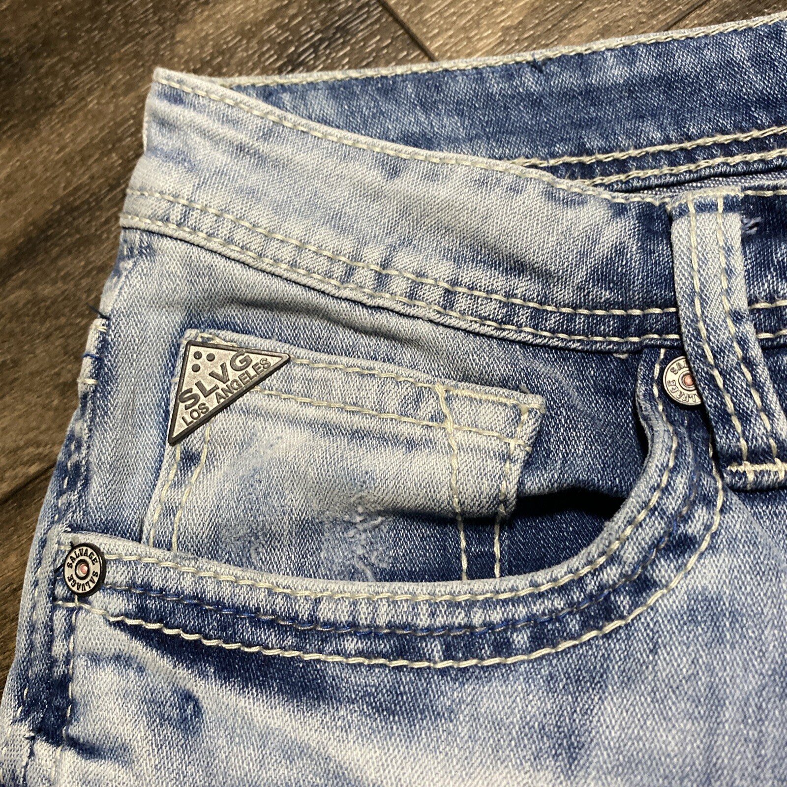 Salvage Supply Co. Mayhem Bootcut Jeans Men’s 31×35 Light Wash EUC