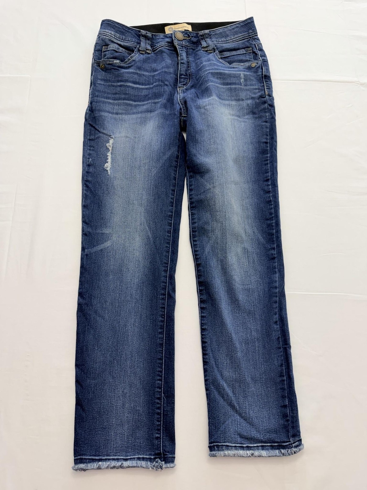 Democracy Ab Technology Straight Jeans Womens 6 Blue Wash Mid Rise 30×29.5 Denim
