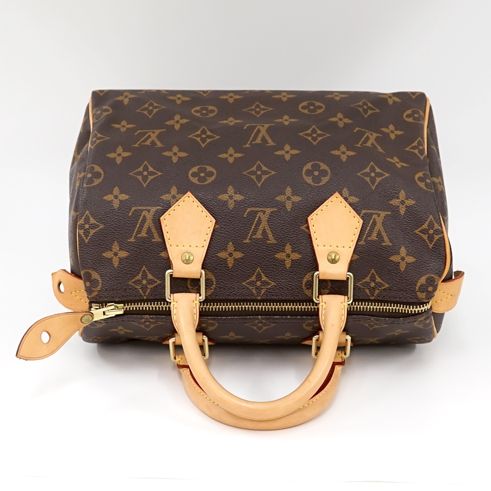 LOUIS VUITTON Speedy 25 Handbag Purse Monogram Canvas M41528 SP1068 w/Padlock