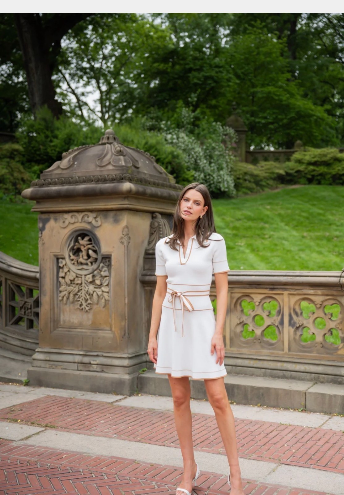 Shoshanna Ivory/Terracotta Maggie Dress