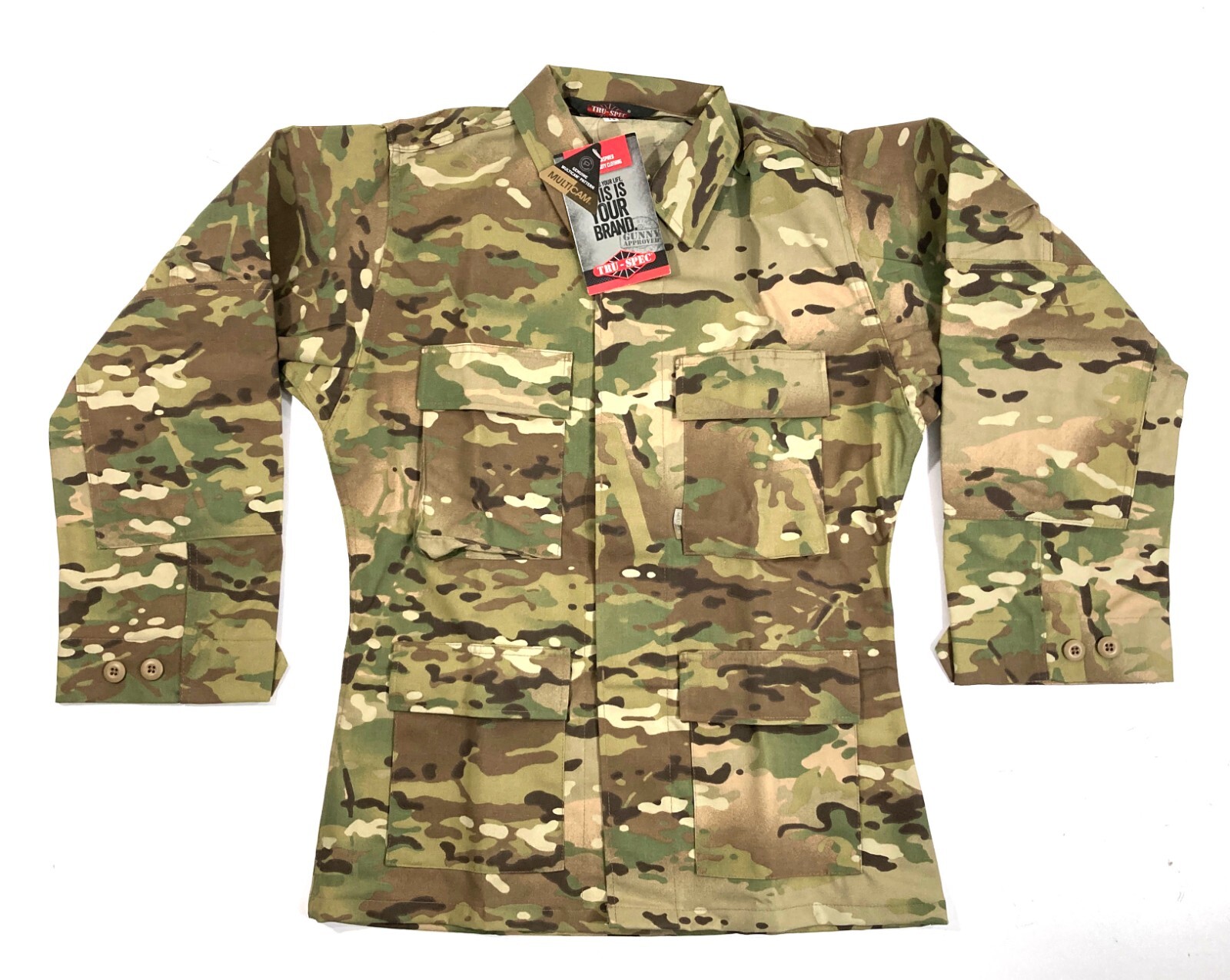 NEW X-SMALL REG TRU-SPEC MENS POLY COTTON RIP-STOP BDU JACKET MULTICAM 1650 XS
