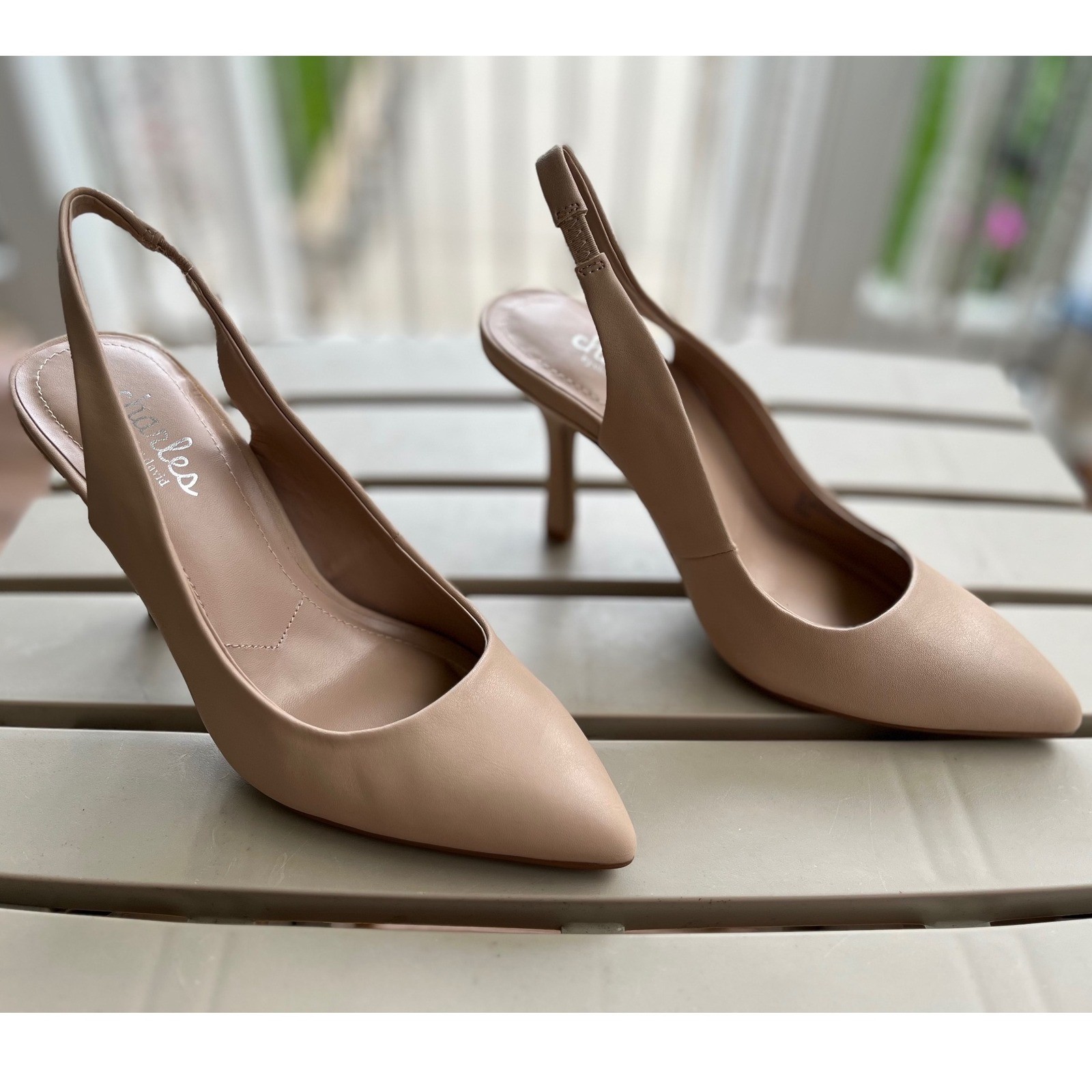 Charles by Charles David Impower Nude Smooth Slingback Pumps Heels 5M