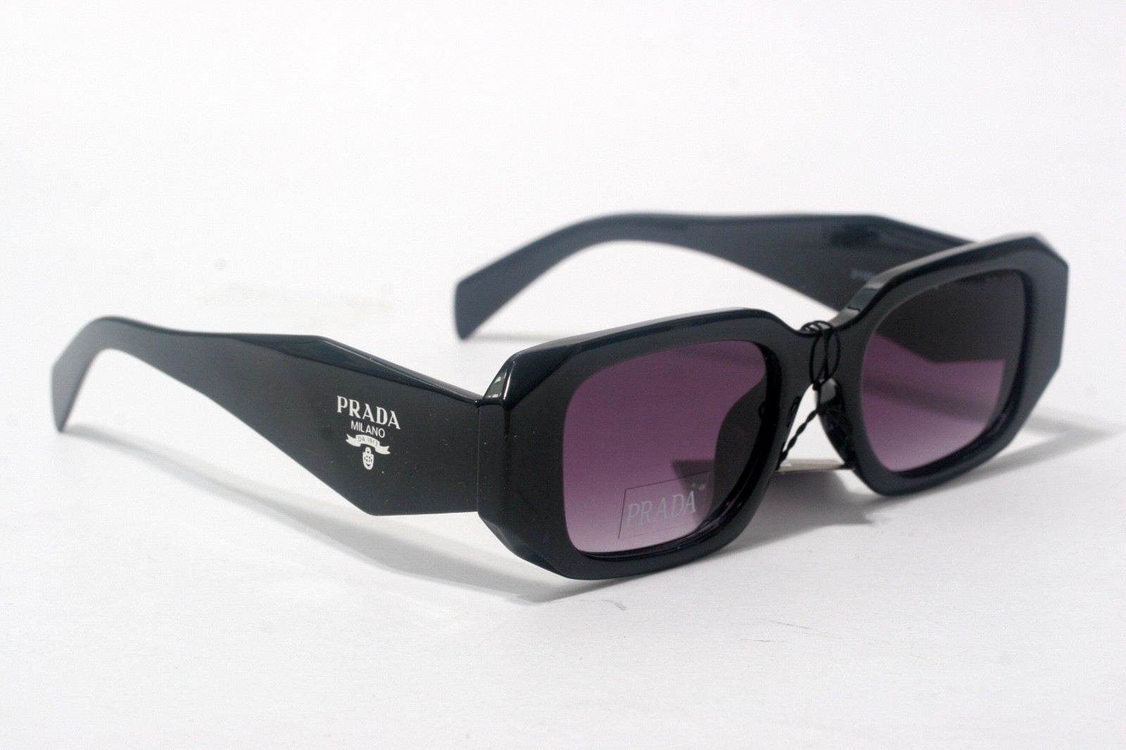 Prada Sunglasses Shiny Black/ Purple fade lenses, Big 150 mm Frame Width, Italy