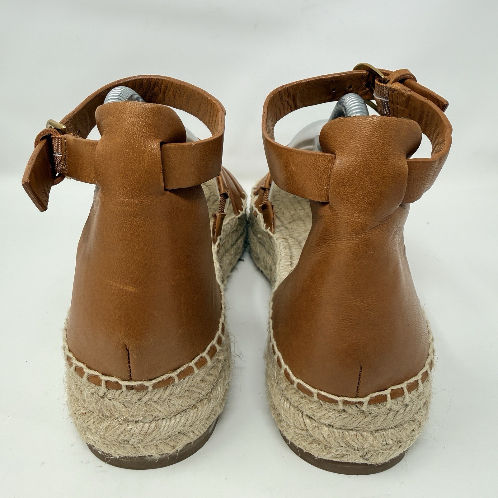 J Crew Grace Gladiator Espadrille Sandals Leather Platform Brown Womens 9