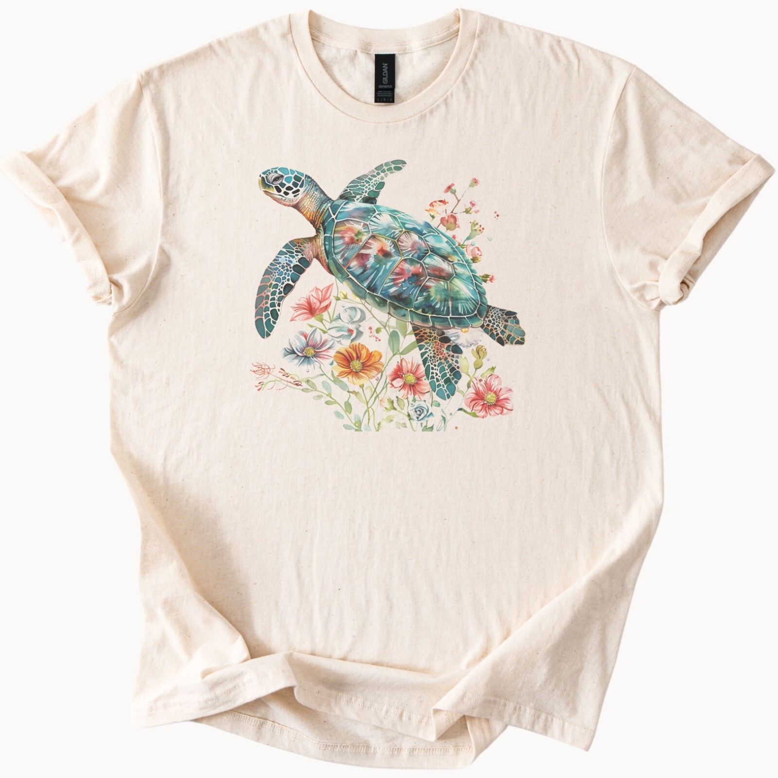 Sea Turtle Shirt Floral Boho Ocean Life Graphic T-Shirt Vacation