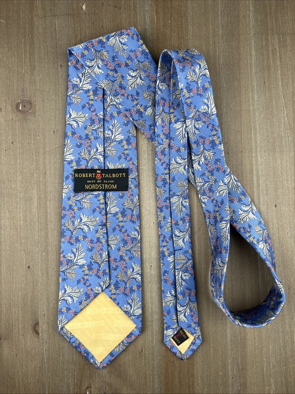 ROBERT TALBOTT Best of Class Silk Tie Luxury Floral Blue W3.75xL58 Made in USA
