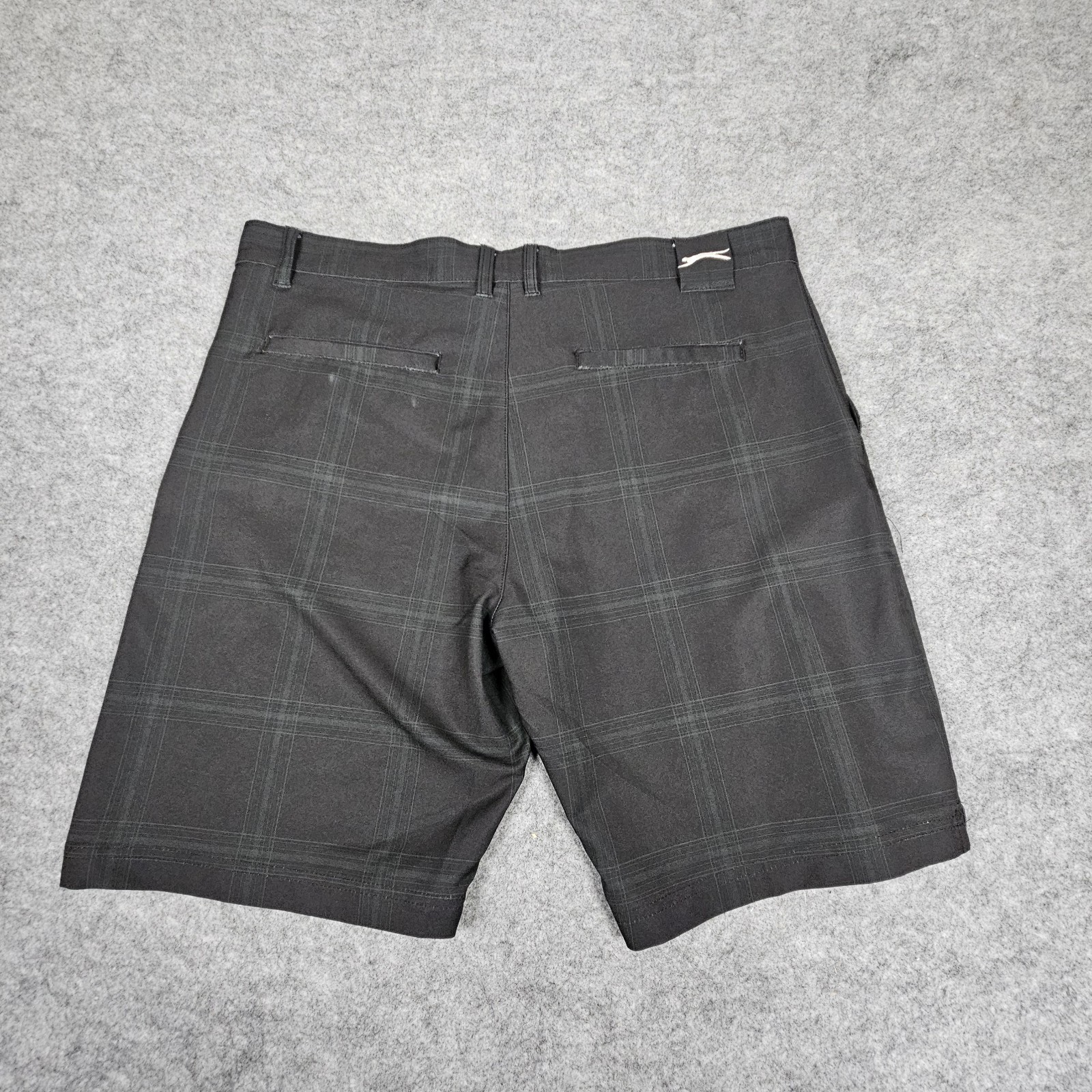 Slazenger Men’s Black Golf Shorts Plaid Check Golf Walking Shorts Size UK 36
