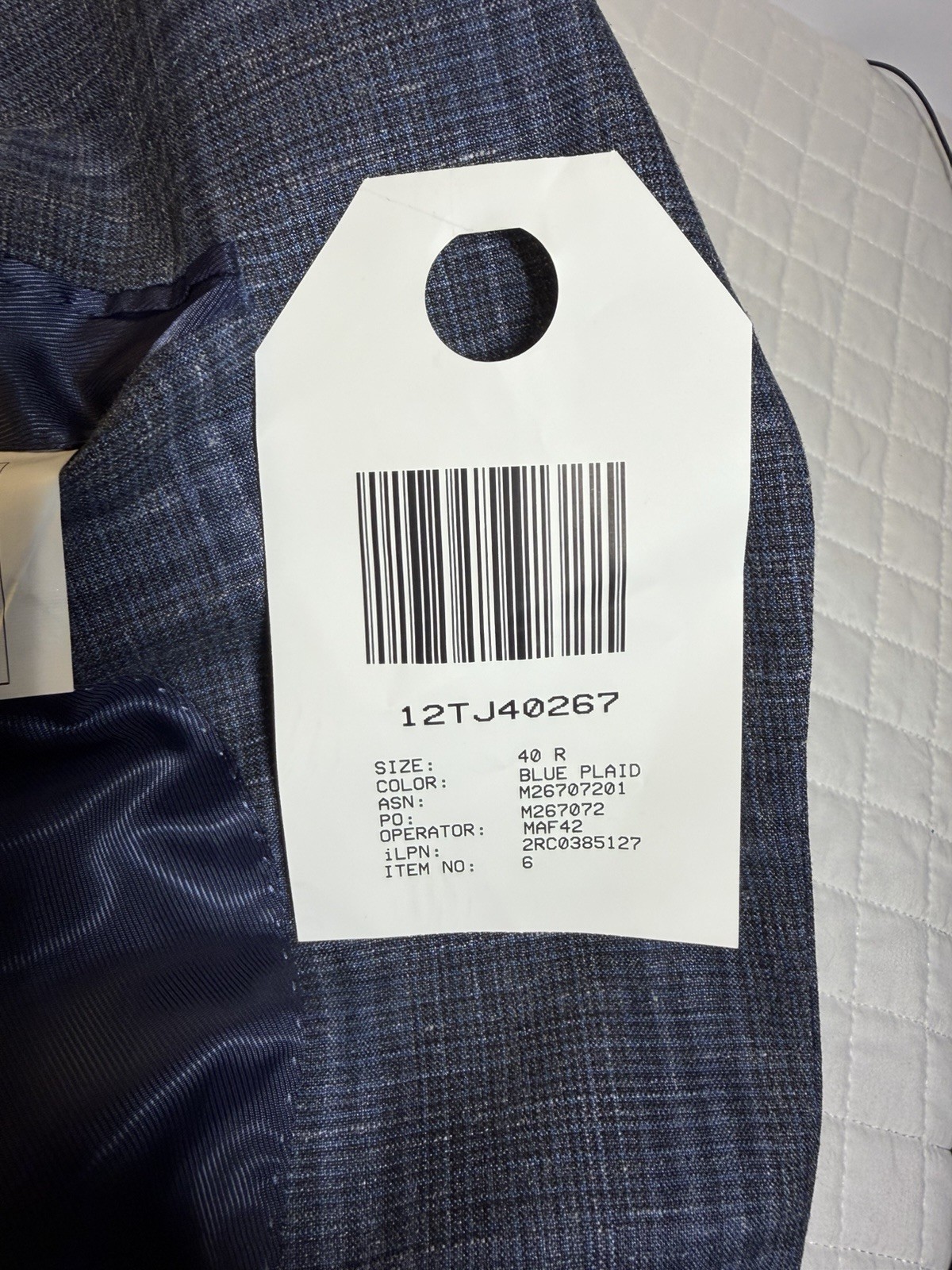 Pronto Uomo Platinum 40R Blue Plaid Sport Coat Wool Silk Linen 2 Button Blazer
