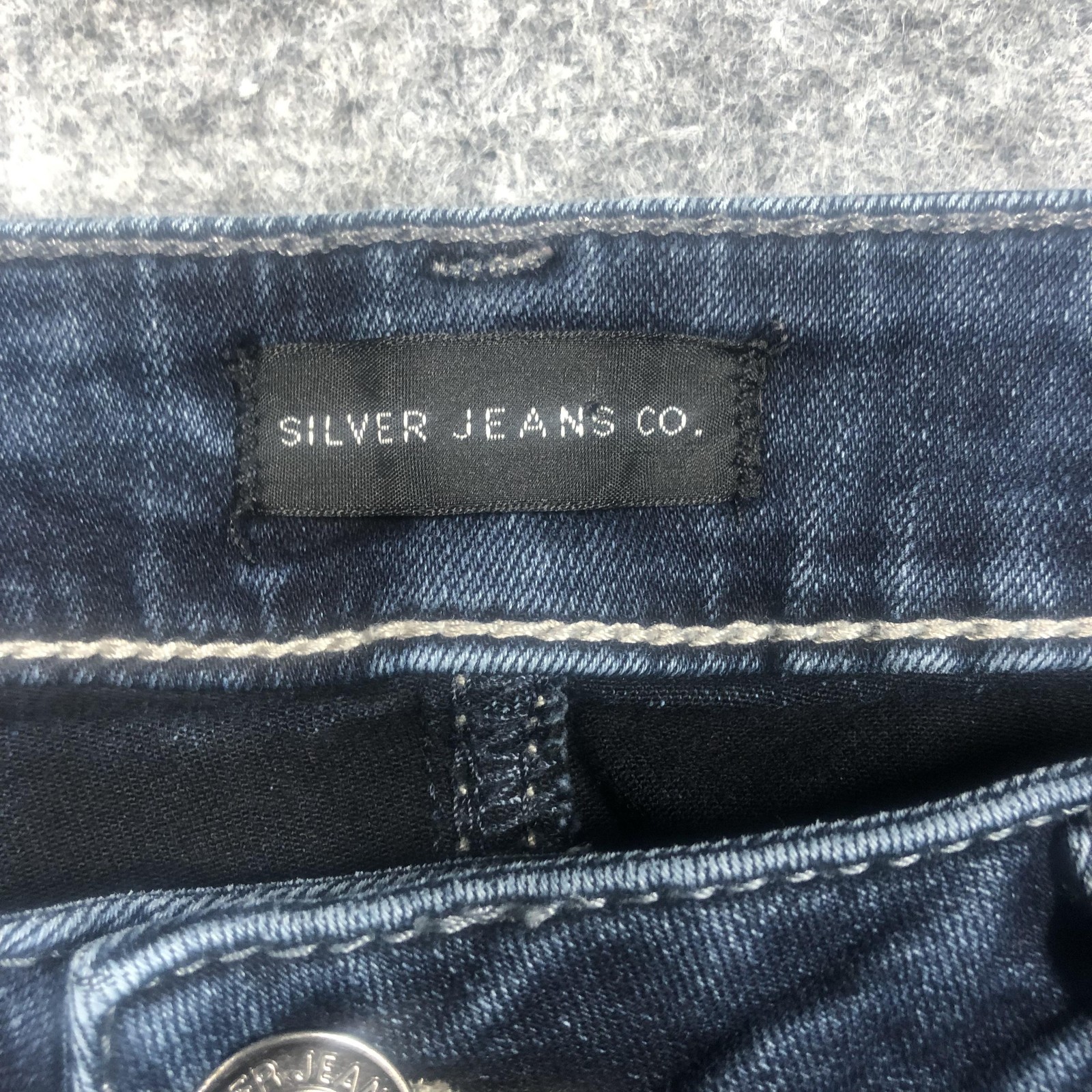 Silver Jeans Co Suki Slim Boot Jeans Womens 12 Dark Wash Mid Rise Stretch Denim
