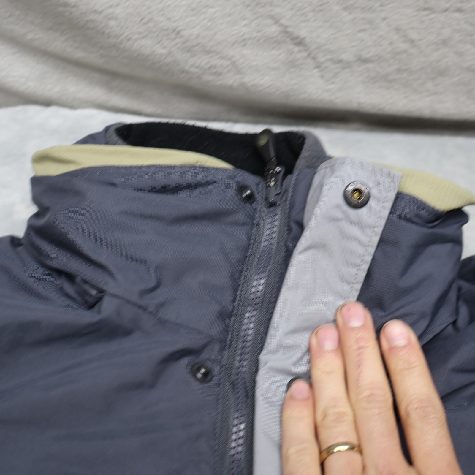 Columbia Jacket Mens Large Gray Waterproof Full Zip Removable Fleece Liner 3in1