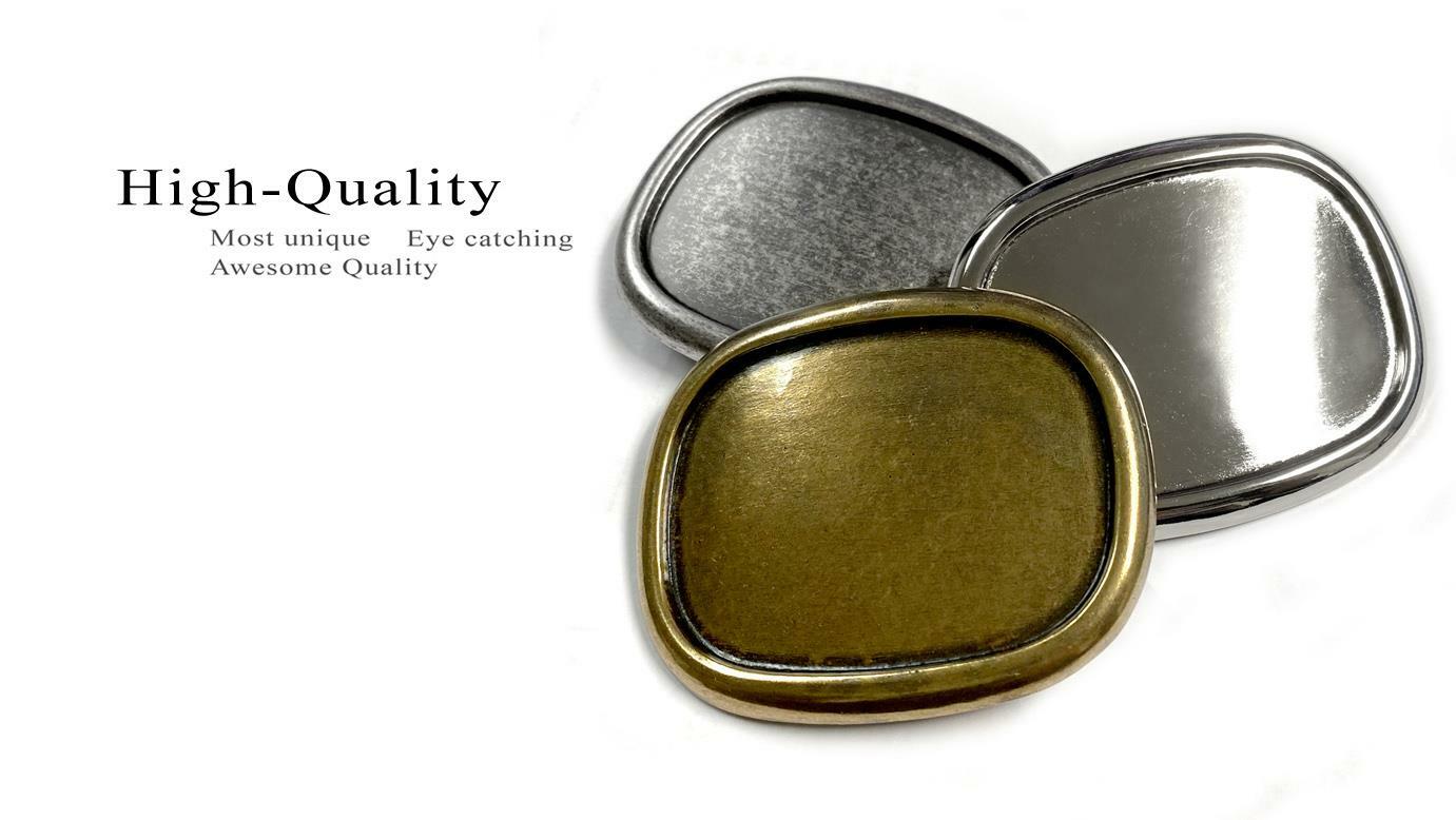 Raised Edge Blank Plain Buckle Belt Buckle Fits 1-1/2″(38mm) Wide Belt