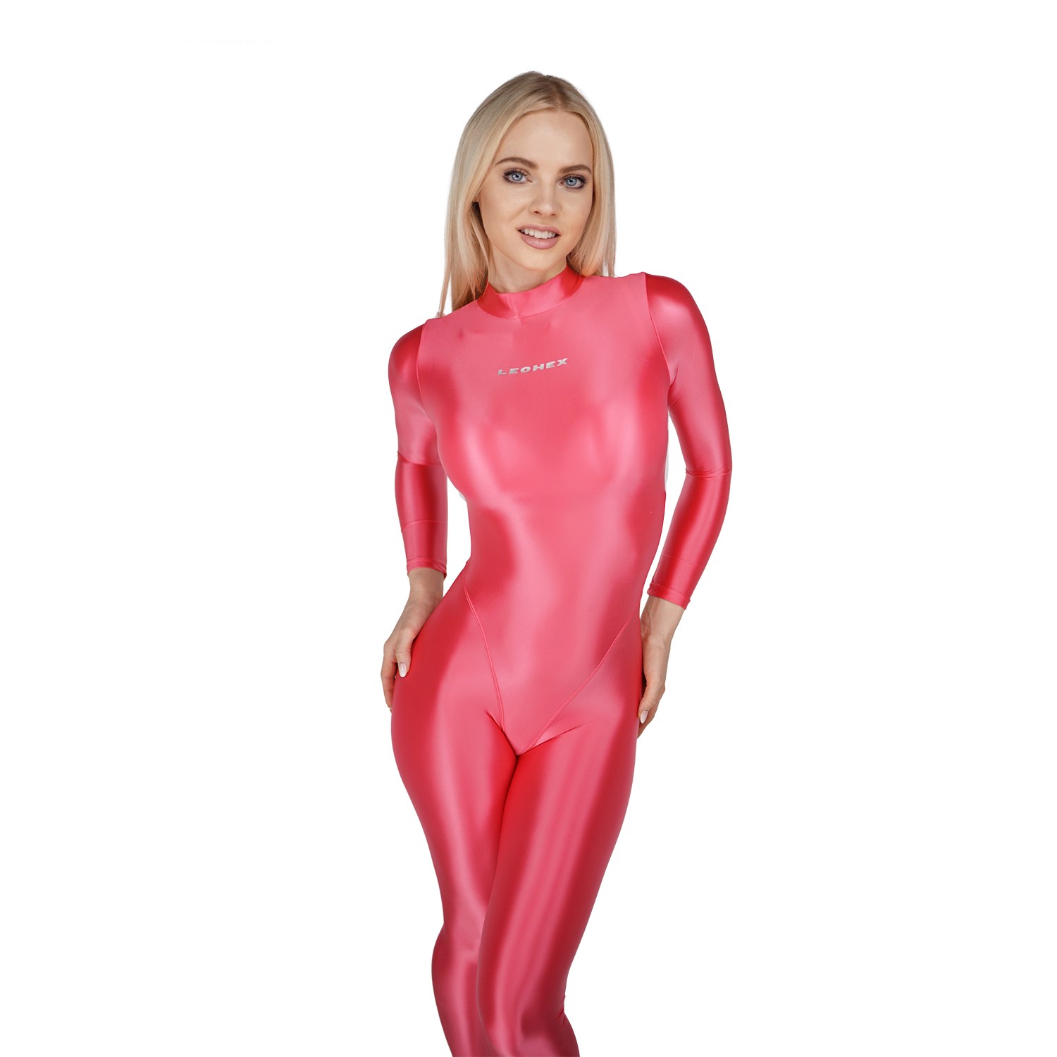 LEOHEX Women Glossy Swimwear Jumpsuit Bodysuit Playsuit Rompers Playsuit Cosplay
