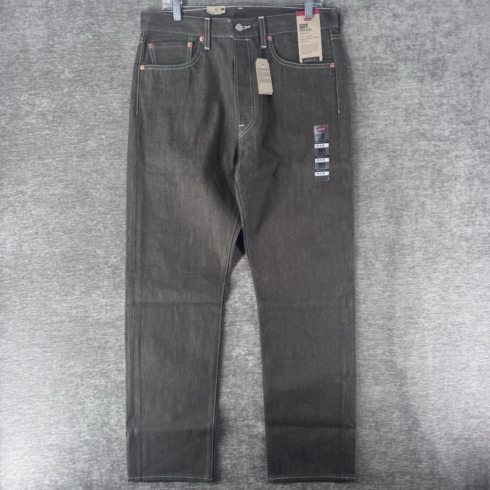 Levi’s 501 Button Fly Shrink-To-Fit Jeans Men’s Size 33×32 Brown 00501-3669 NWT